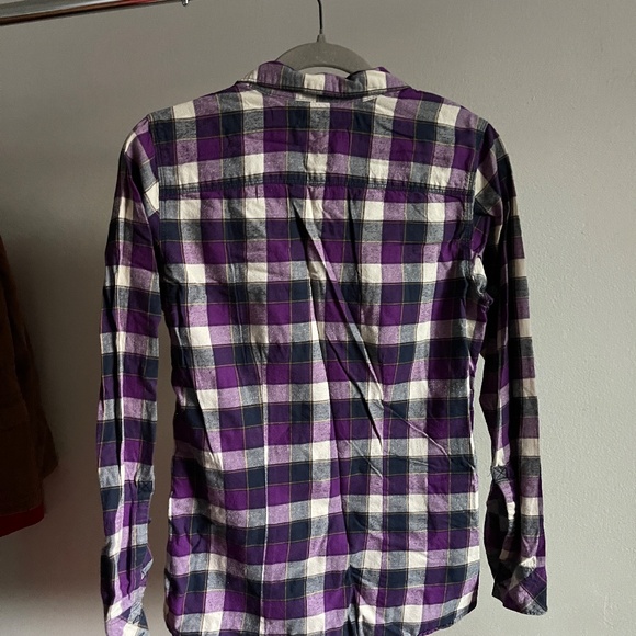 Eddie Bauer flannel/plaid button up, purple Size S - Picture 4 of 5